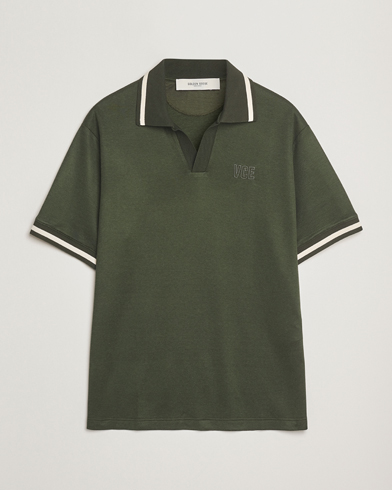 Golden Goose Micro Piquet Knit Polo Grape Leaf – Verde