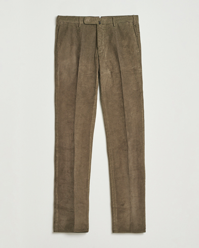 Incotex Slim Fit Baby Corduroy Trousers Taupe – Marrón