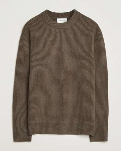 LES DEUX Eddie Wool Rib Crewneck Teak – Marrón