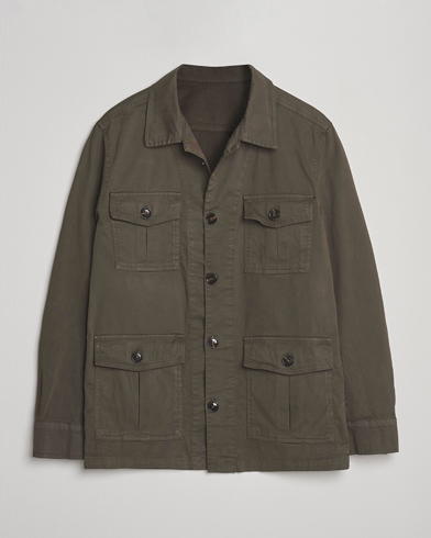 Oscar Jacobson Safari Shirt Jacket Olive – Verde