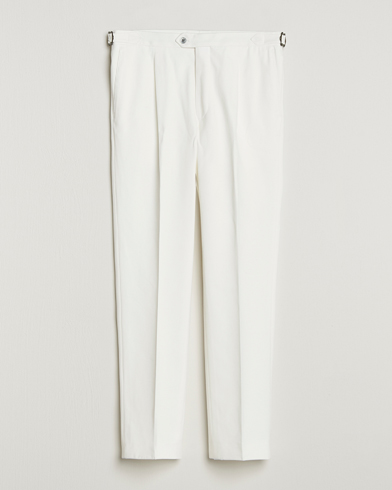 Oscar Jacobson Delon Brushed Cotton Trousers White – Blanco