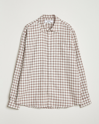 Palmes Cotton/Merino Shirt White/Brown – Blanco