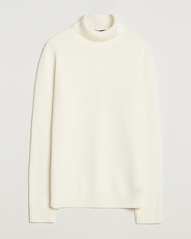 Zanone Virgin Merino Wool Rollneck Latte – Blanco