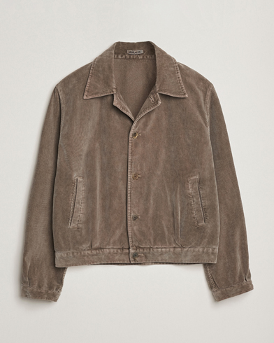 Auralee Corduroy Bomber Jacket Olive – Marrón