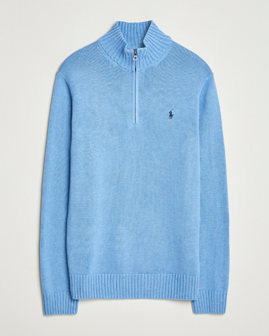 Polo Ralph Lauren Cotton Pullover Half Zip Soft Royal Heather – Azul