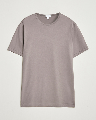 Sunspel Crew Neck Q82 Cotton T-Shirt Iron Grey – Gris