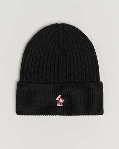 Moncler Grenoble Rib Wool Beanie Black – Negro