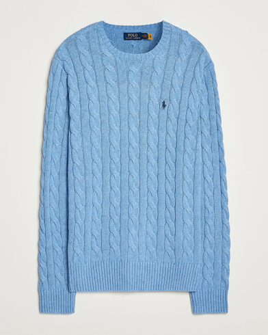 Polo Ralph Lauren Cotton Cable Pullover Soft Royal Heather – Azul