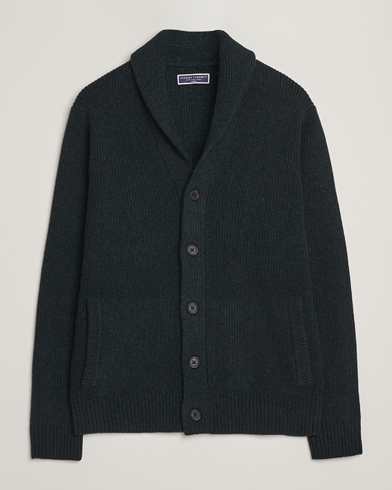 Charles Tyrwhitt Chunky Merino Shawl Neck Cardigan Forest Green – Verde