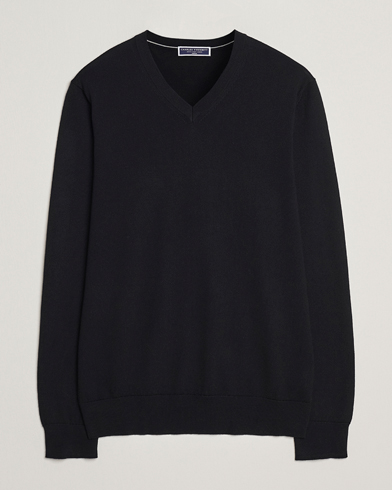 Charles Tyrwhitt Pure Merino V-Neck Jumper Black – Negro