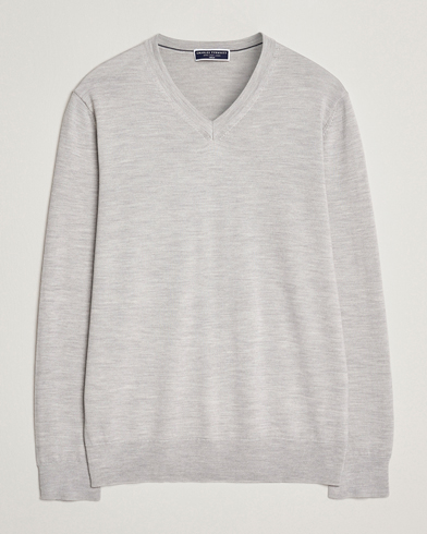 Charles Tyrwhitt Pure Merino V-Neck Jumper Silver Grey – Gris