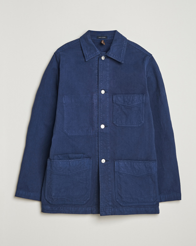 Drake's Duck Cotton Canvas Chore Coat Navy – Azul
