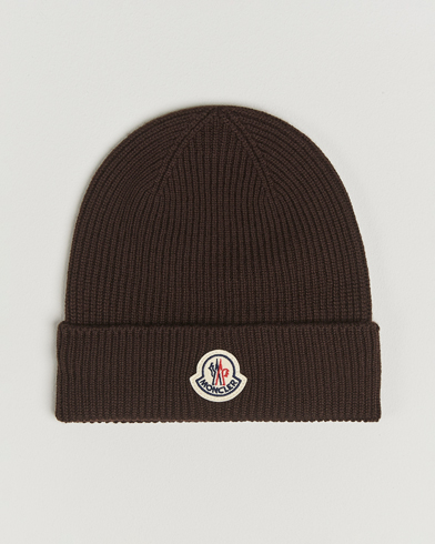 Moncler Rib Wool Beanie Brown – Marrón