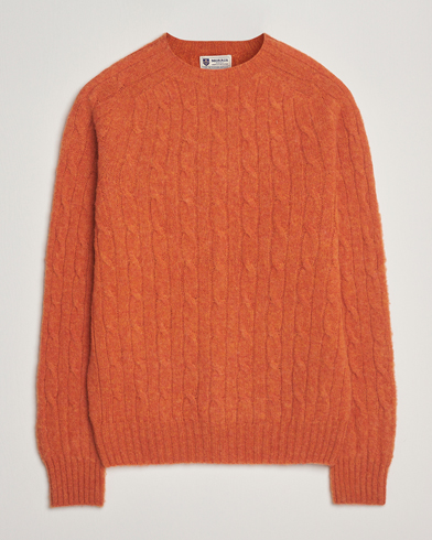 Morris Brushed Cable Sweater Orange – Naranja