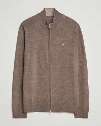 Morris Merino Full Zip Cardigan Brown – Marrón