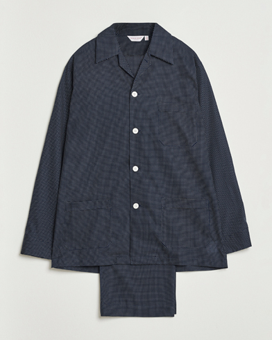 Derek Rose Printed Cotton Pyjama Set Navy – Azul