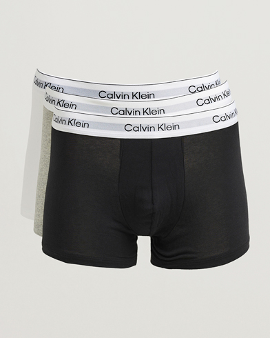 Calvin Klein 3-Pack Icon Cotton Stretch Trunk Grey/Black/White – Blanco