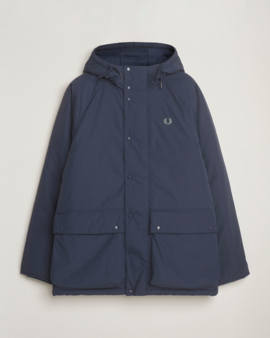 Fred Perry Stockport Padded Hooded Jacket Dark Airforce – Azul