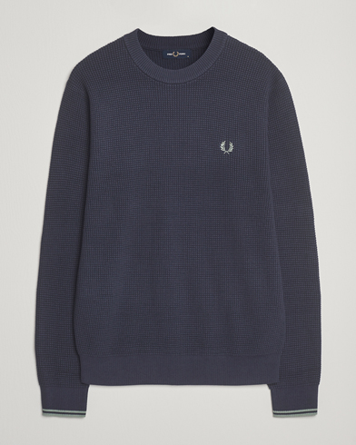 Fred Perry Waffle Stitch Jumper Dark Airforce – Azul