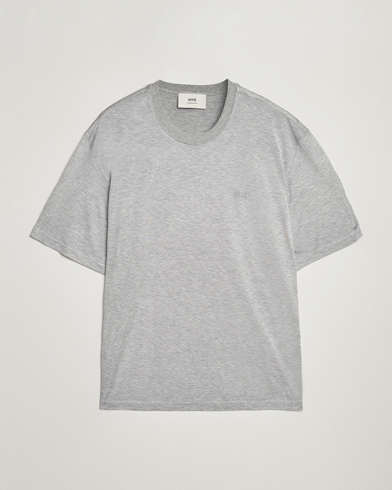 AMI Signature Logo Mercerized T-Shirt Light Grey Melange – Gris