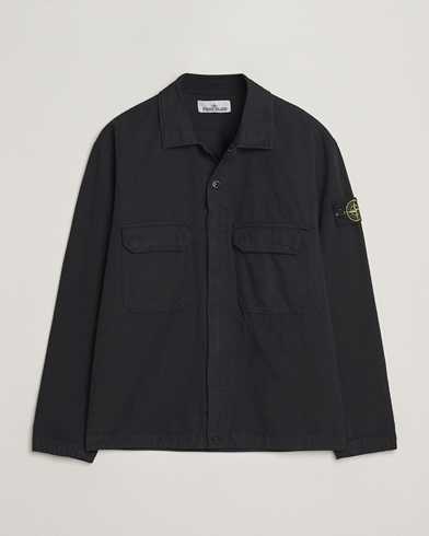 Stone Island Organic Cotton Ripstop Overshirt Black – Negro