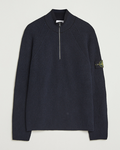 Stone Island Vanisé Full Rib Wool Half-Zip Navy – Azul