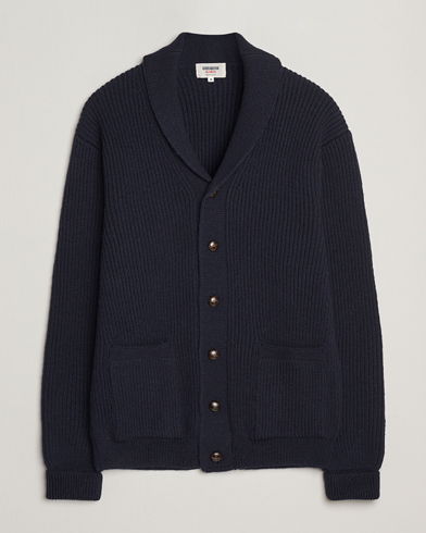 Kamakura Shirts McQueen Shawl Collar Cardigan Navy – Azul