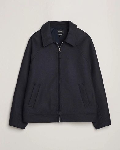A.P.C. Chase Wool Bomber Jacket Dark Navy – Azul