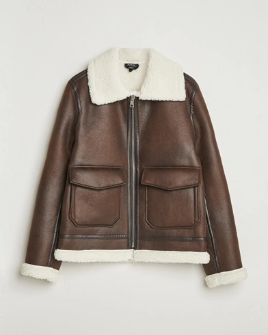A.P.C. Tommy Aviator Jacket Brown – Marrón