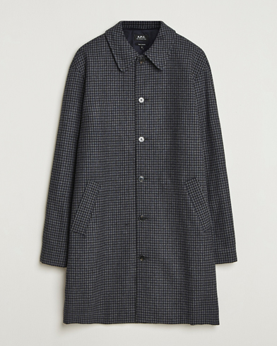 A.P.C. Paul Wool Houndstooth Coat Anthracite – Gris