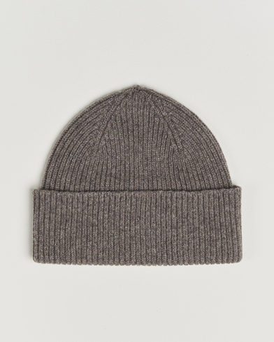 Robert Mackie Clyde Lambswool Beanie Light Brown – Marrón