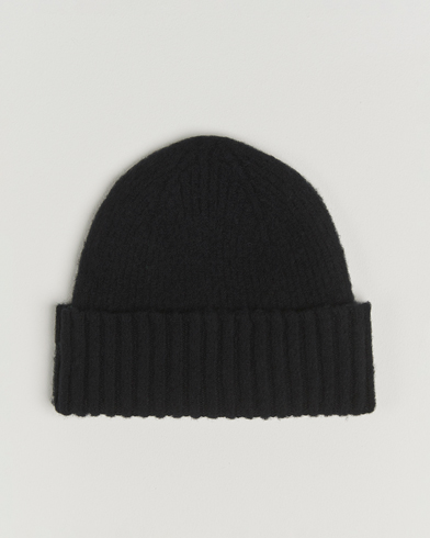 Robert Mackie Rona Ribbed Shaggy Lambswool Beanie Black – Negro
