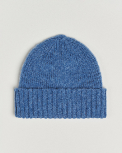 Robert Mackie Rona Ribbed Shaggy Lambswool Beanie Light Blue – Azul