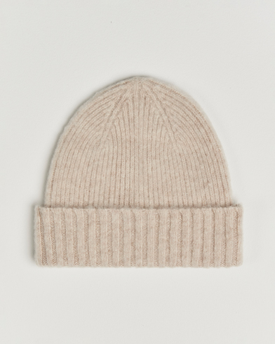 Robert Mackie Rona Ribbed Shaggy Lambswool Beanie White – Blanco