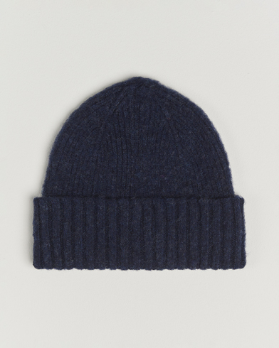 Robert Mackie Rona Ribbed Shaggy Lambswool Beanie Blue – Azul