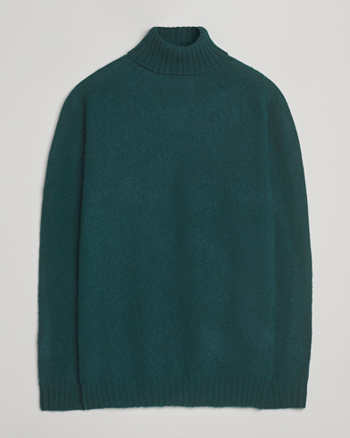Harley Of Scotland Brushed Supersoft Lambswool Rollneck Tartan – Verde