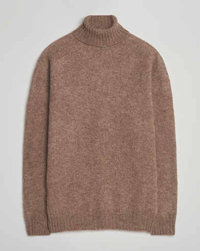 Harley Of Scotland Brushed Supersoft Lambswool Rollneck Tundra – Marrón