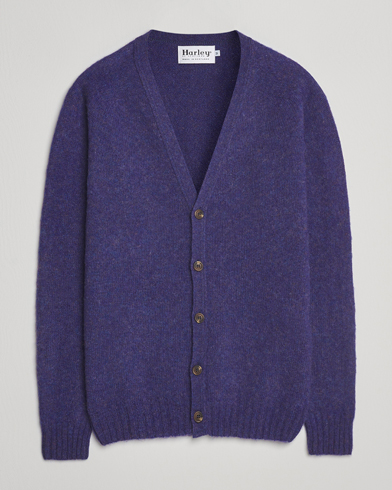 Harley Of Scotland Brushed Supersoft Lambswool Cardigan Iris – Morado
