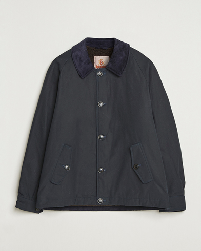 Baracuta Waxed Sherling Lined Deck Jacket Dark Navy – Azul