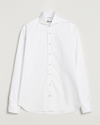 Stenströms Regular Fit Washed Cotton Plain Shirt White – Blanco
