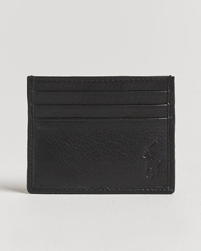 Polo Ralph Lauren Pebbled Leather Credit Card Holder Black – Negro