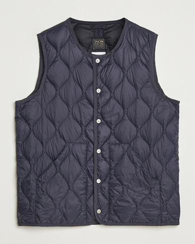 TAION Military Crew Neck Down Vest Navy – Azul