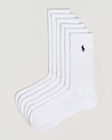 Polo Ralph Lauren 6-Pack Cotton Crew Socks White – Blanco