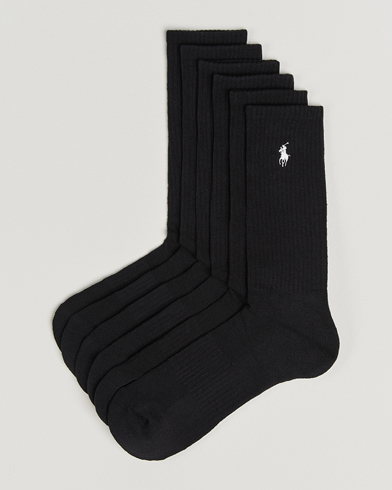 Polo Ralph Lauren 6-Pack Cotton Crew Socks Black – Negro
