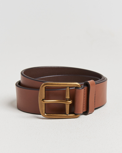 Polo Ralph Lauren Signature Pony Leather Belt Saddle – Marrón