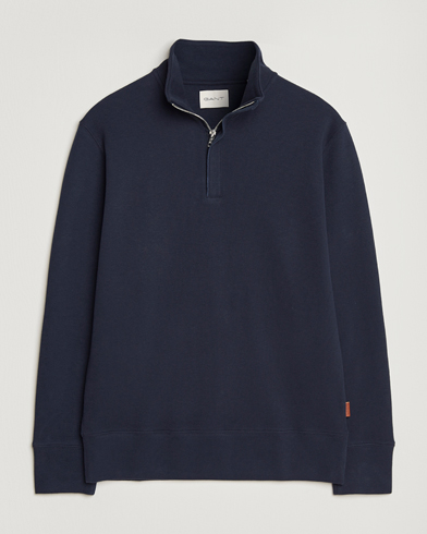 GANT Light Sacker Rib Half Zip Evening Blue – Azul