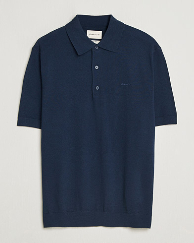 GANT Extrafine Merino Polo Marine – Azul