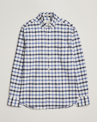 Gant Regular Fit Oxford Checked Shirt Greyish Blue – Azul