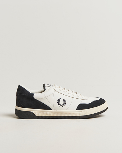 Fred Perry B11 Leather/Suede Sneaker Snow White/Navy – Blanco