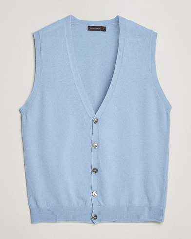 Oscar Jacobson Guiseppe Buttoned Vest Light Blue – Azul